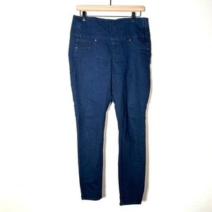 Spanx dark wash side zipper closure skinny jeans jeggings size 10 12 B194